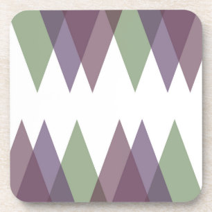 Mauve and green triangles coaster