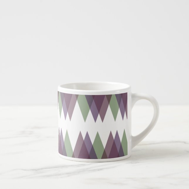 Mauve and green triangles espresso cup (Right)