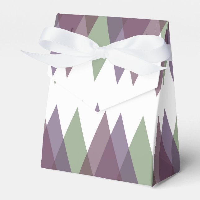 Mauve and green triangles favour box (Front Side)