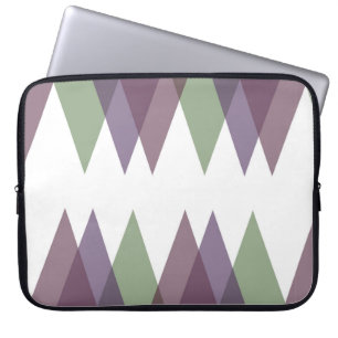 Mauve and green triangles laptop sleeve