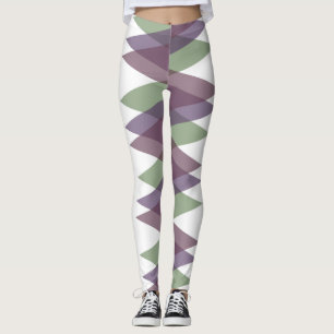 Mauve and green triangles leggings