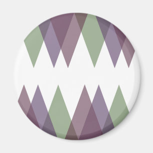 Mauve and green triangles magnet