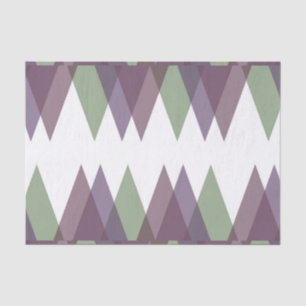 Mauve and green triangles tissue paper