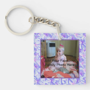 Mauve And Pink Frangipani, Photo Key Ring