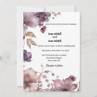 Mauve and Pony Wedding Invitation