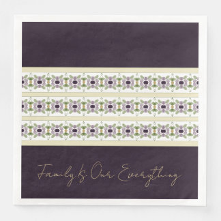 Mauve and Purple Floral Napkin