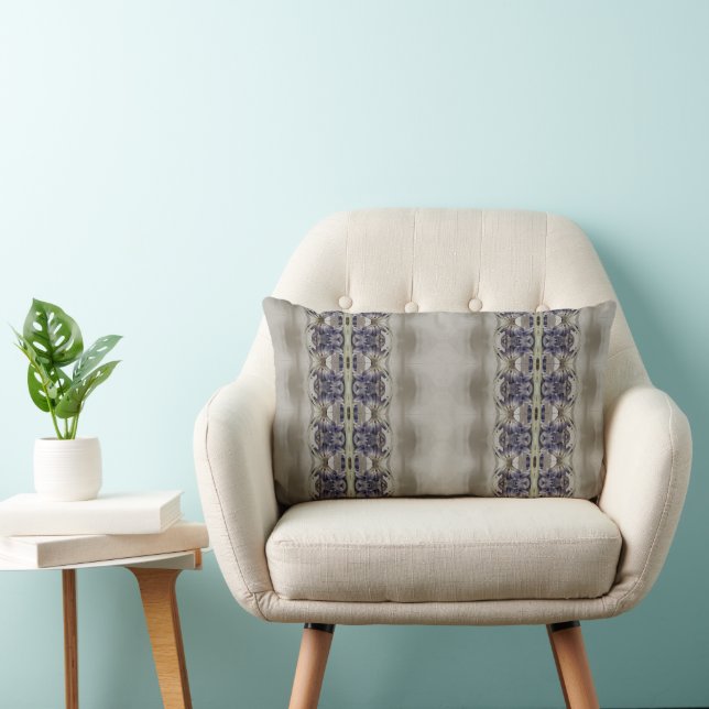 Mauve And Purple Patterned Lumbar Pillow (Chair)