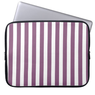 Mauve and white candy stripes laptop sleeve