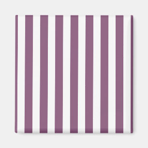 Mauve and white candy stripes magnet