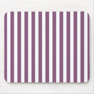 Mauve and white candy stripes mouse pad