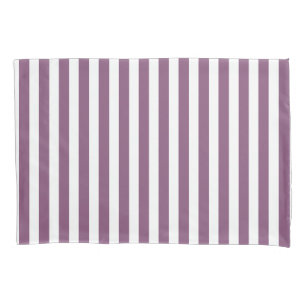 Mauve and white candy stripes pillowcase