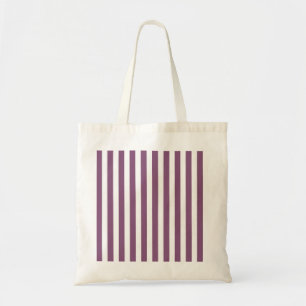Mauve and white candy stripes tote bag