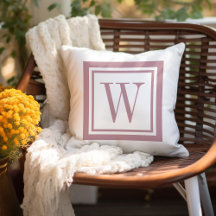Mauve and White Classic Square Monogram