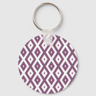 Mauve and white diamond pattern key ring