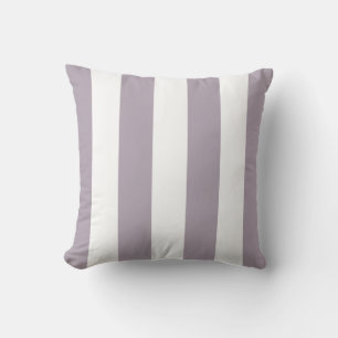 Mauve and White Striped Cushion