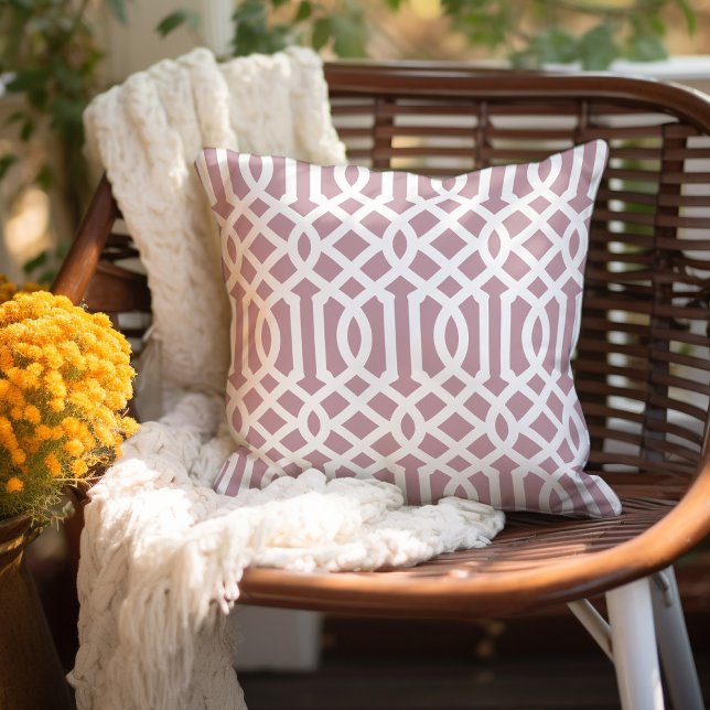 Mauve and White Trellis Pattern Cushion (Creator Uploaded)