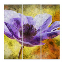 Mauve Anemone Flower Acrylic Painting