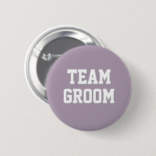 Mauve Athletic Letters Team Groom 6 Cm Round Badge