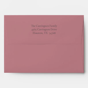 Mauve Baby Birth Announcement Envelope