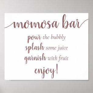 Mauve Baby Shower Dusty Pink Momosa Bar Sign