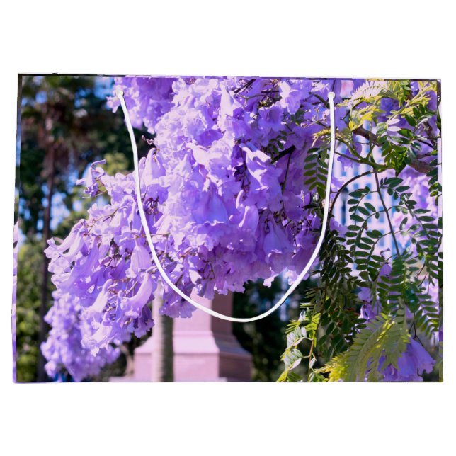 Mauve Bell Tree Paper Shopping Bag (Back)