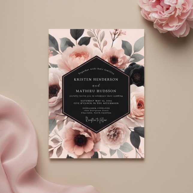 Mauve Bloom Romantic Wedding Invitation (Creator Uploaded)