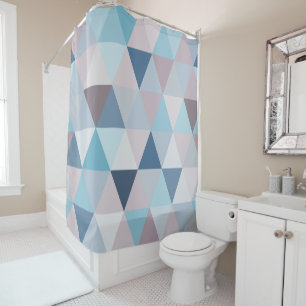 Mauve Blue Triangles B Shower Curtain