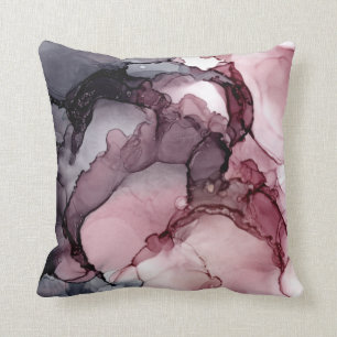 Mauve Blush Grey Abstract Cushion