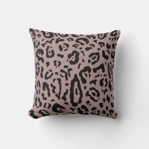 Mauve Blush Pink Cheetah Leopard Animal Print Cushion