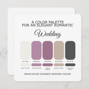 Mauve Blush Wedding Color Palette Card
