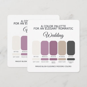 Mauve Blush Wedding Colour Palette Card