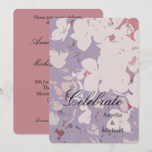 Mauve botanical Wedding Invitation