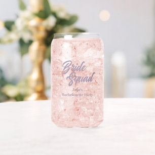 Mauve Bride Squad Bachelorette Party Can Glass