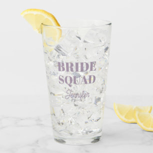 Mauve Bride Squad Bachelorette Party Glass