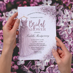 Mauve Bridesmaid Dress Bridal Shower Invitation