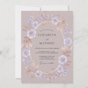 Mauve Bronzed Autumnal Wedding Invitation