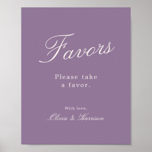 Mauve Calligraphy Wedding Favour Sign
