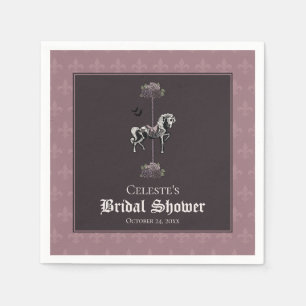 Mauve Carousel Skeleton Horse Napkin
