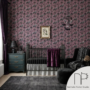 Mauve Carousel Skeleton Horse Wallpaper
