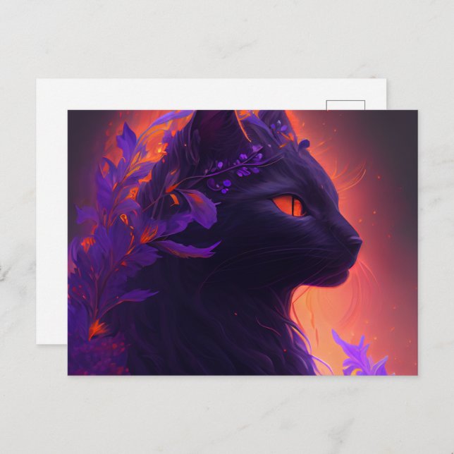 Mauve Cat Postcards (Front/Back)
