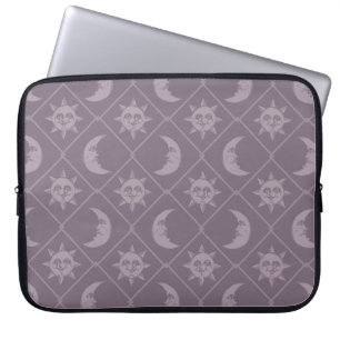 Mauve Celestial Sun And Moon Laptop Sleeve
