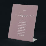 Mauve Chic Script Table Number Seating Chart Pedestal Sign<br><div class="desc">These elegant mauve signature script table number seating chart signs are perfect for all celebrations. Designed by Thisisnotme©</div>