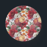 Mauve Chrysanthemums and Red Amaryllis Autumn Paper Plate<br><div class="desc">Designed with a vibrant floral watercolor pattern, these paper plates feature red amaryllis, orange and mauve chrysanthemums, pink ranunculus, and white lisianthus. Perfect for floral-themed parties, weddings, showers, or even everyday dining with a touch of charm. The painterly design offers a handcrafted look that elevates any event. Pair with matching...</div>