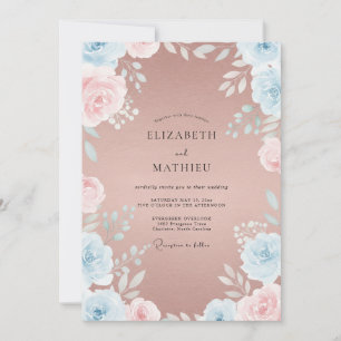 Mauve Cornflower Petal Wedding Invitation