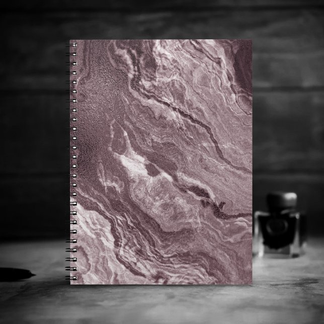 Mauve Crystal Agate | Dusty Rose Pink Marble Stone Notebook (Creator Uploaded)