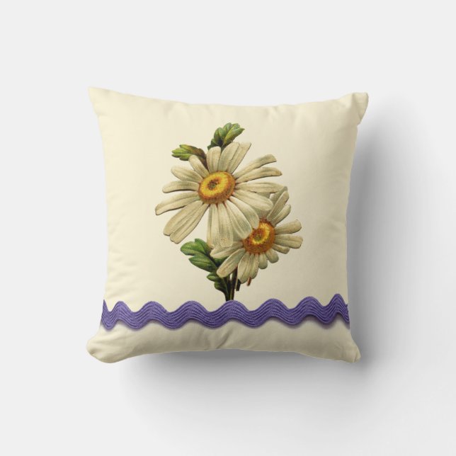 Mauve Daisy Cushion (Front)