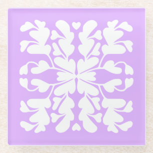 Mauve deco glass coaster