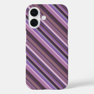 Mauve diagonal stripes iPhone 16 case