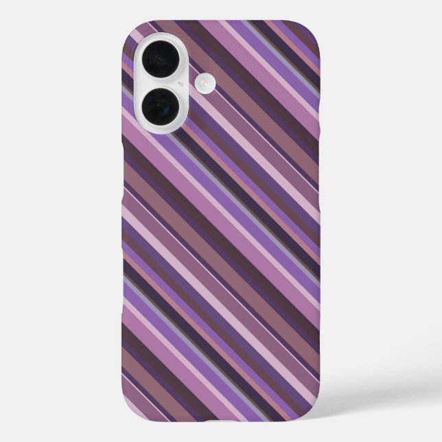 Mauve diagonal stripes Case-Mate iPhone case (Back)