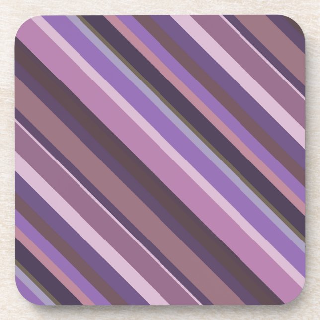 Mauve diagonal stripes coaster (Front)